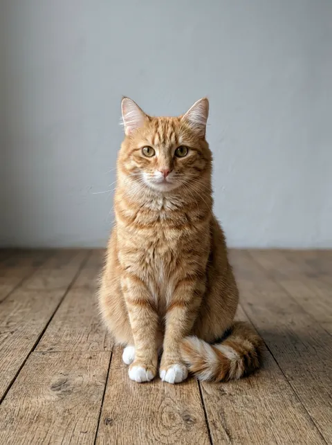 Photo of an orange tabby cat used for a NEON AI dance
